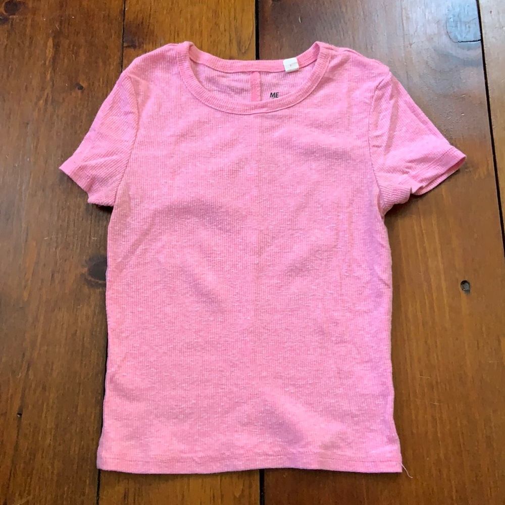 Bright Pink Basic Cropped Tee Size XS